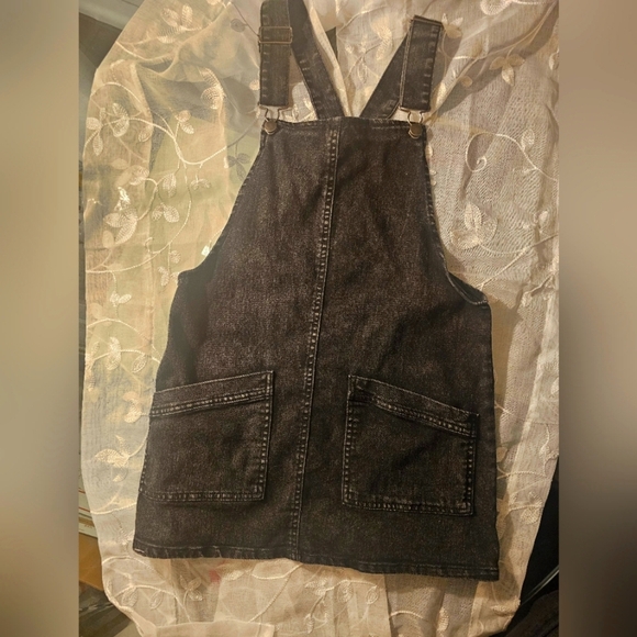 No Boundaries Dresses & Skirts - Black denim overall mini dress for young teens moto casual feminine size xs (1)